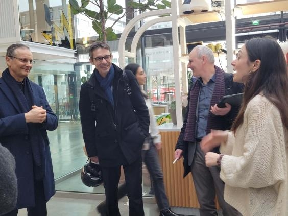 Louis-Marie Pons (Fondation), Anthony Briant et Jérôme Lesueur (ENPC), Abigail Bouaziz (Station F)